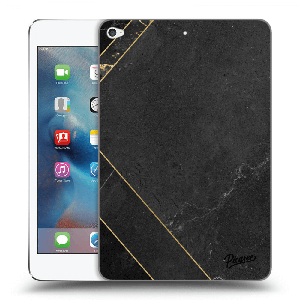 Picasee silikonový průhledný obal pro Apple iPad mini 4 - Black tile