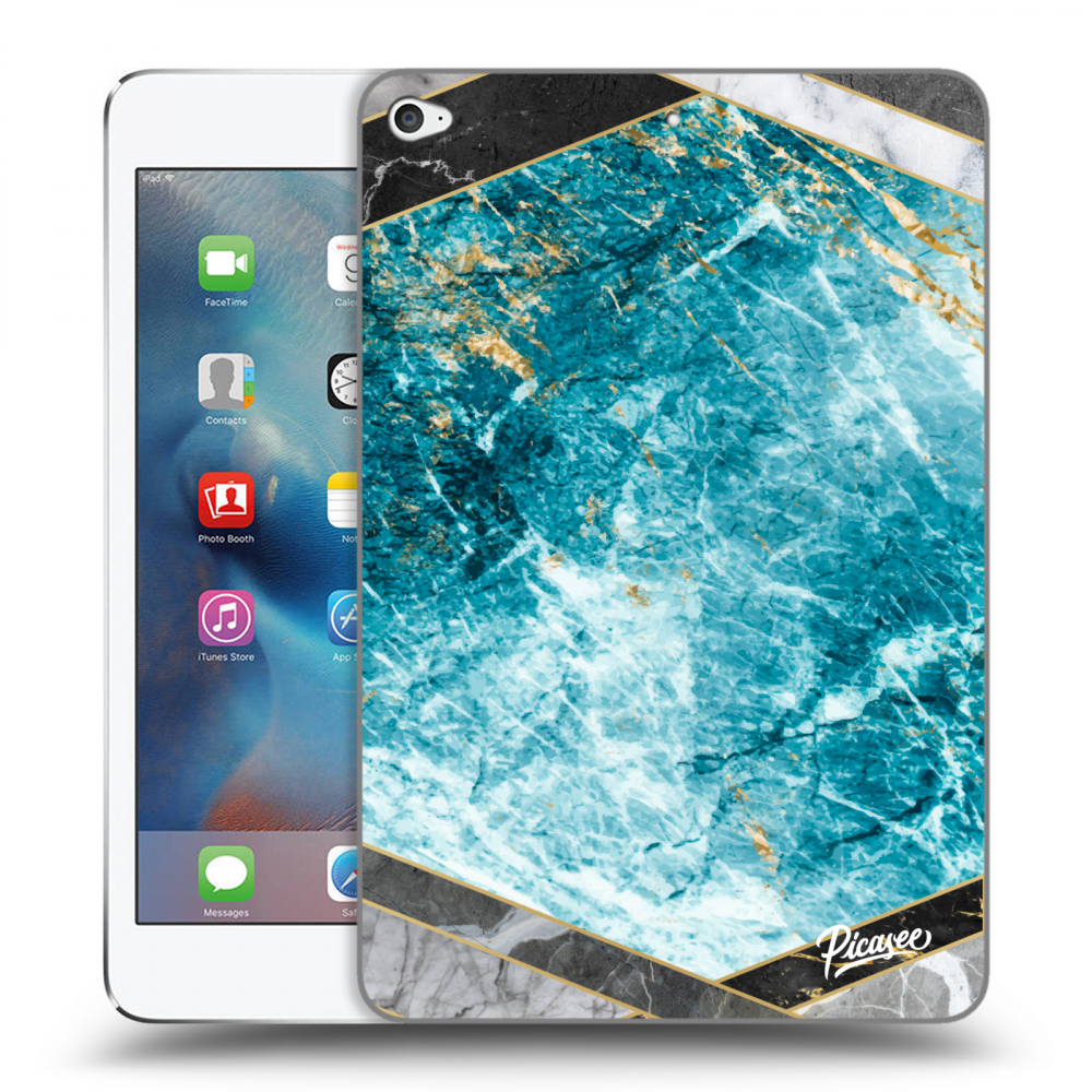 Picasee silikonový černý obal pro Apple iPad mini 4 - Blue geometry