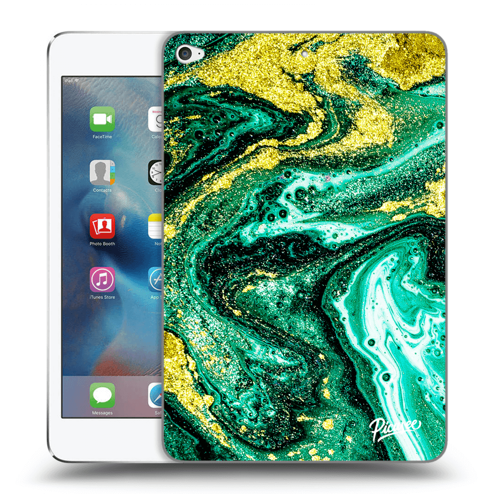Picasee silikonový průhledný obal pro Apple iPad mini 4 - Green Gold