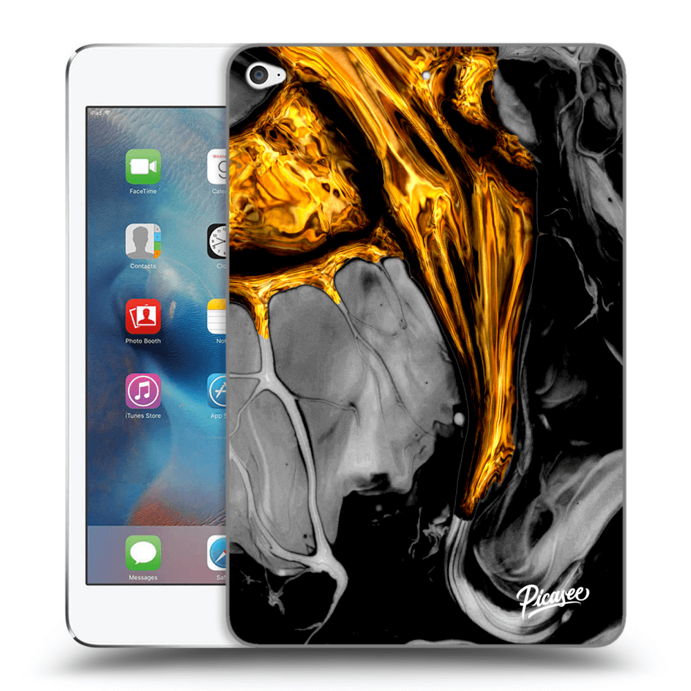 Picasee silikonový černý obal pro Apple iPad mini 4 - Black Gold
