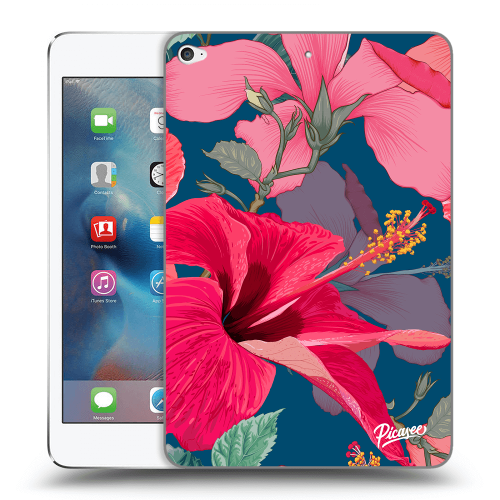 Picasee silikonový černý obal pro Apple iPad mini 4 - Hibiscus