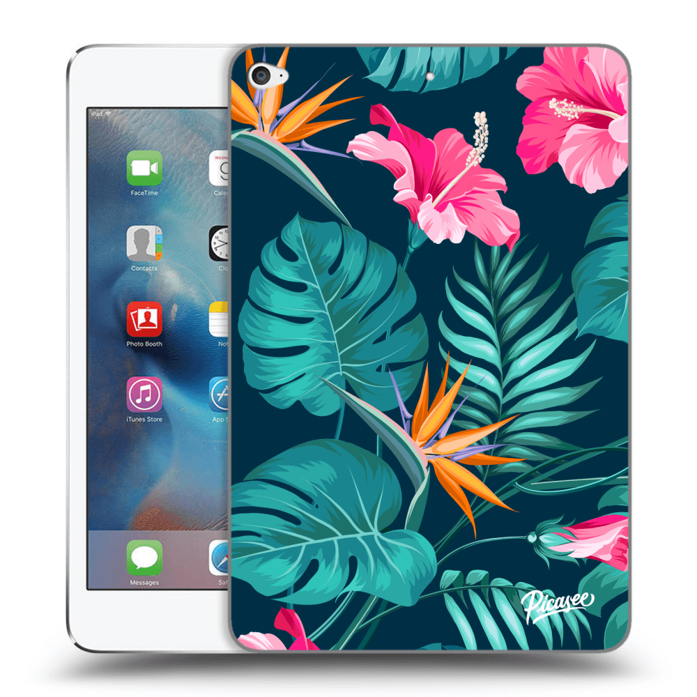 Picasee silikonový průhledný obal pro Apple iPad mini 4 - Pink Monstera