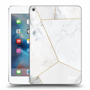 Picasee silikonový průhledný obal pro Apple iPad mini 4 - White tile