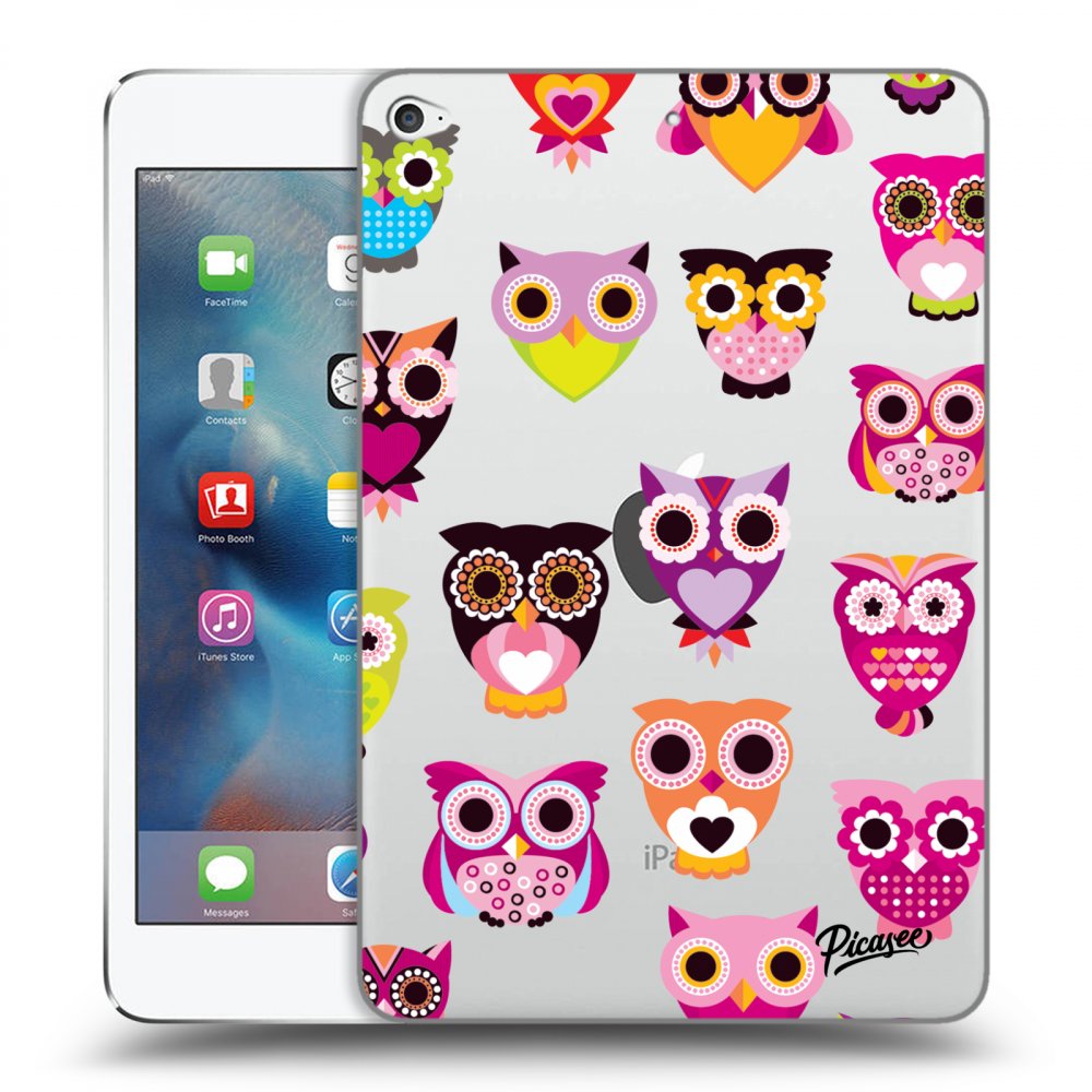 Picasee silikonový průhledný obal pro Apple iPad mini 4 - Owls
