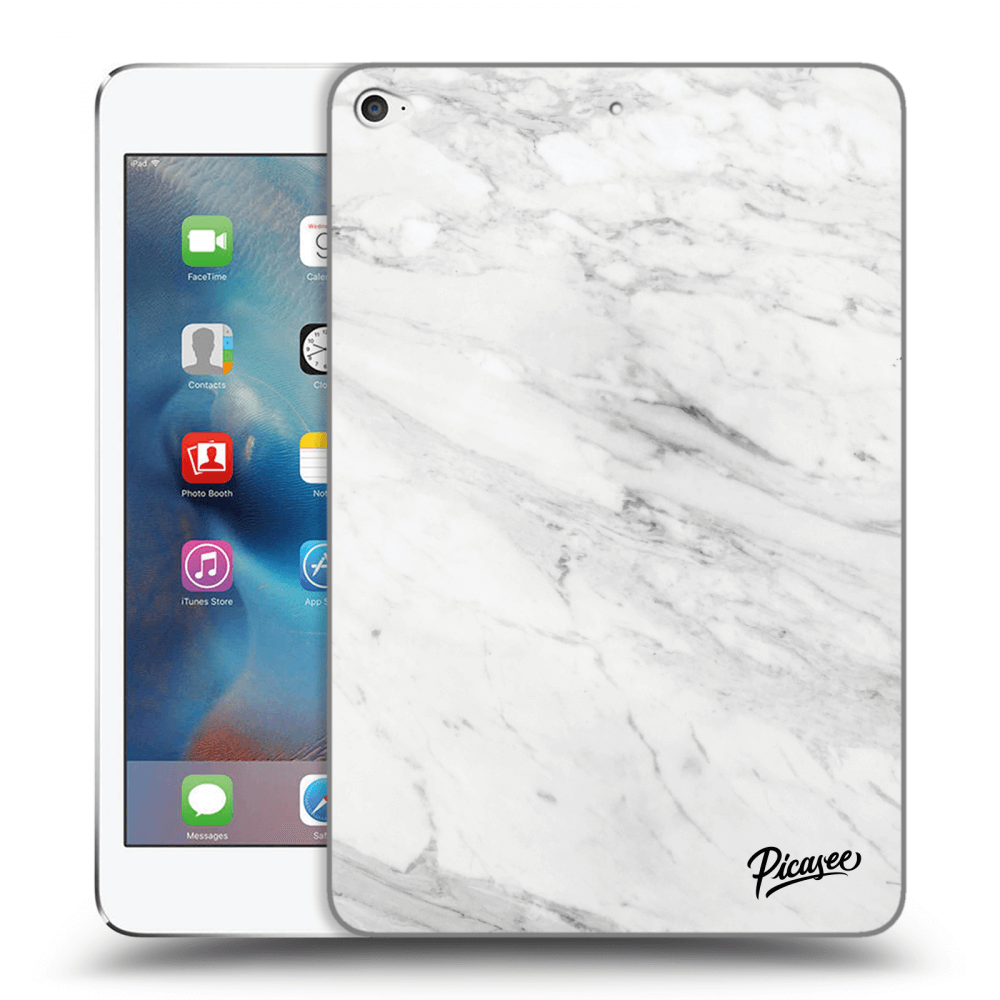 Picasee silikonový černý obal pro Apple iPad mini 4 - White marble