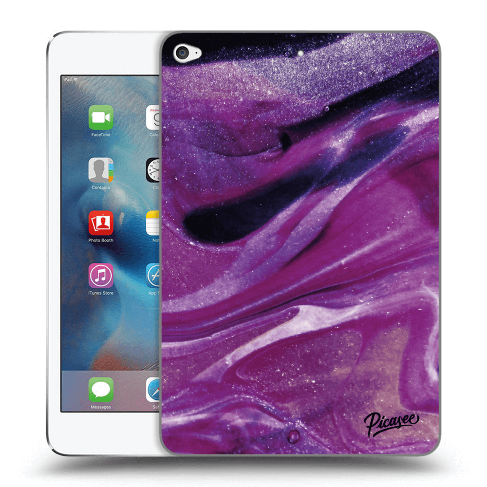 Picasee silikonový černý obal pro Apple iPad mini 4 - Purple glitter