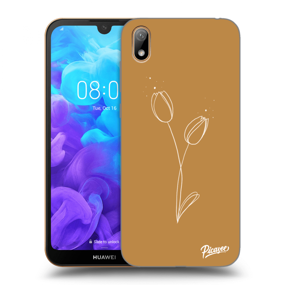 Picasee silikonový černý obal pro Huawei Y5 2019 - Tulips