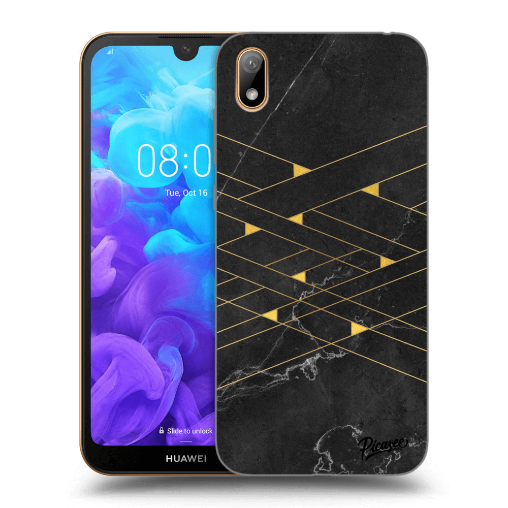 Picasee silikonový černý obal pro Huawei Y5 2019 - Gold Minimal