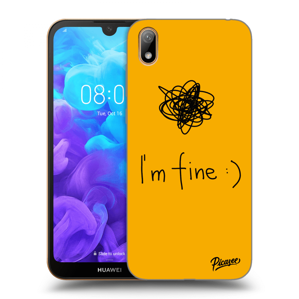 Picasee silikonový průhledný obal pro Huawei Y5 2019 - I am fine
