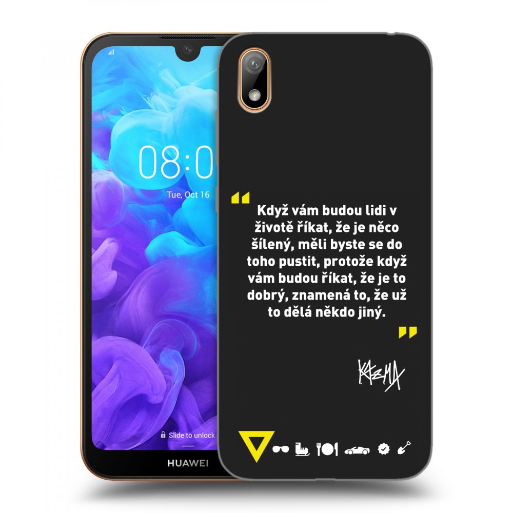Picasee silikonový černý obal pro Huawei Y5 2019 - Kazma - MĚLI BYSTE SE DO TOHO PUSTIT