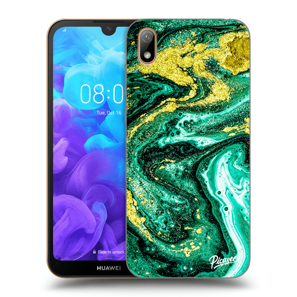 Picasee silikonový černý obal pro Huawei Y5 2019 - Green Gold