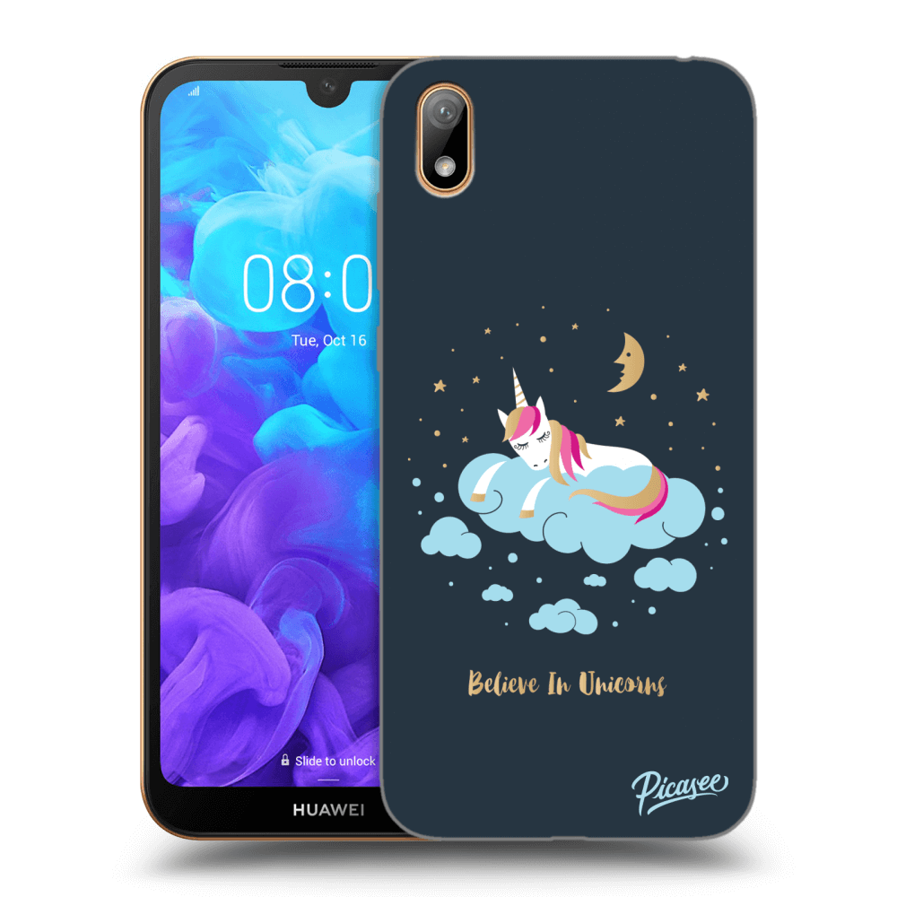 Picasee silikonový černý obal pro Huawei Y5 2019 - Believe In Unicorns