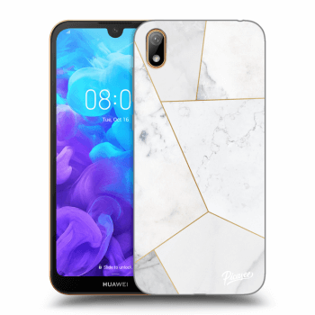 Picasee silikonový průhledný obal pro Huawei Y5 2019 - White tile