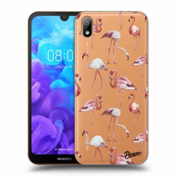 Picasee silikonový průhledný obal pro Huawei Y5 2019 - Flamingos