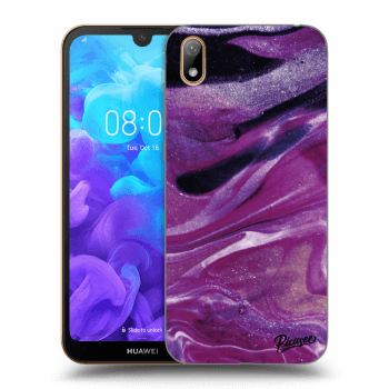 Picasee silikonový průhledný obal pro Huawei Y5 2019 - Purple glitter