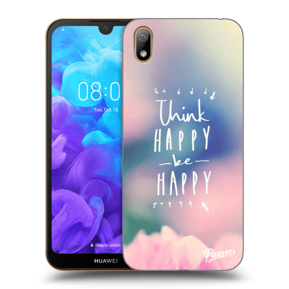 Picasee silikonový černý obal pro Huawei Y5 2019 - Think happy be happy