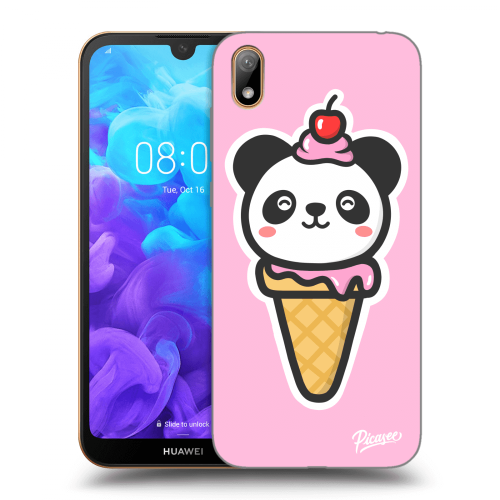 Picasee silikonový černý obal pro Huawei Y5 2019 - Ice Cream Panda