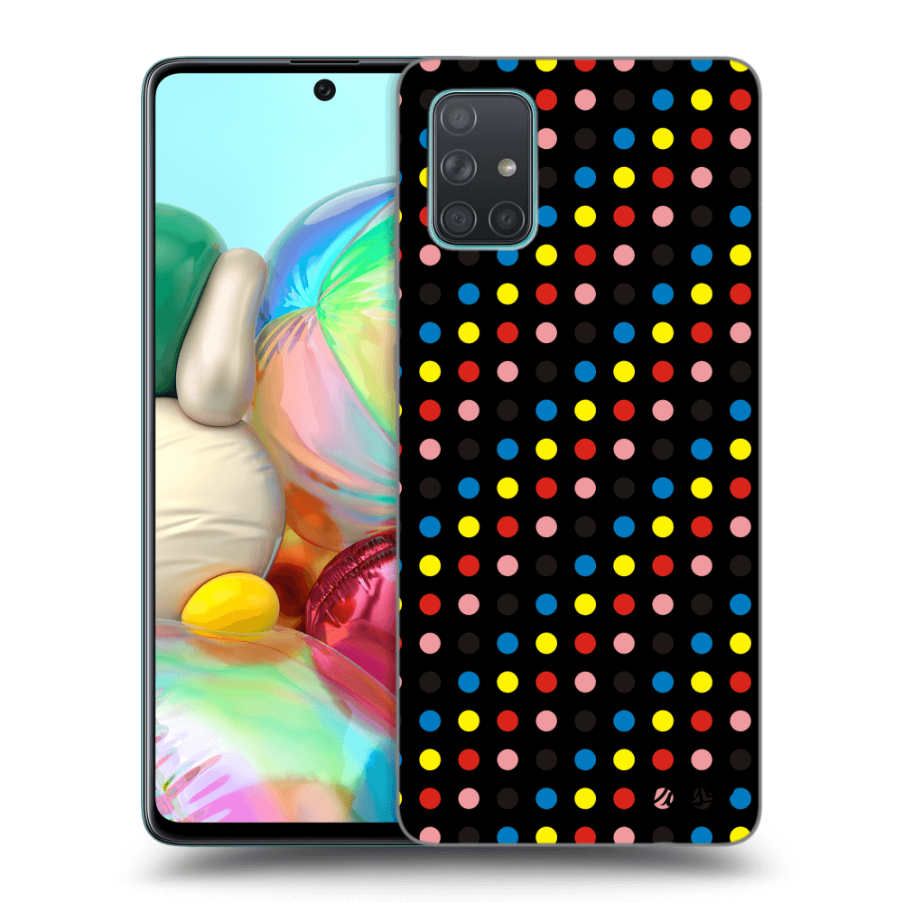 Picasee silikonový černý obal pro Samsung Galaxy A71 A715F - Colorful dots