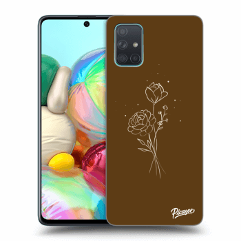 Picasee silikonový průhledný obal pro Samsung Galaxy A71 A715F - Brown flowers