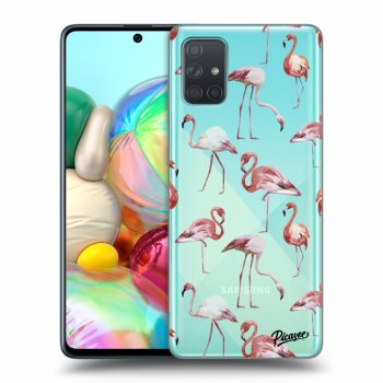 Picasee silikonový průhledný obal pro Samsung Galaxy A71 A715F - Flamingos