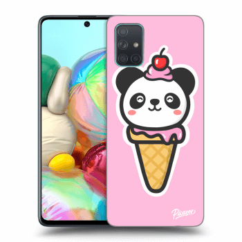 Picasee silikonový černý obal pro Samsung Galaxy A71 A715F - Ice Cream Panda