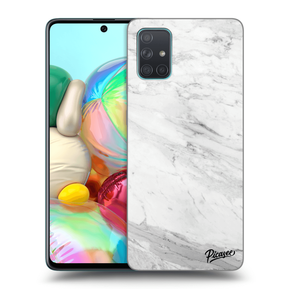 Picasee silikonový průhledný obal pro Samsung Galaxy A71 A715F - White marble