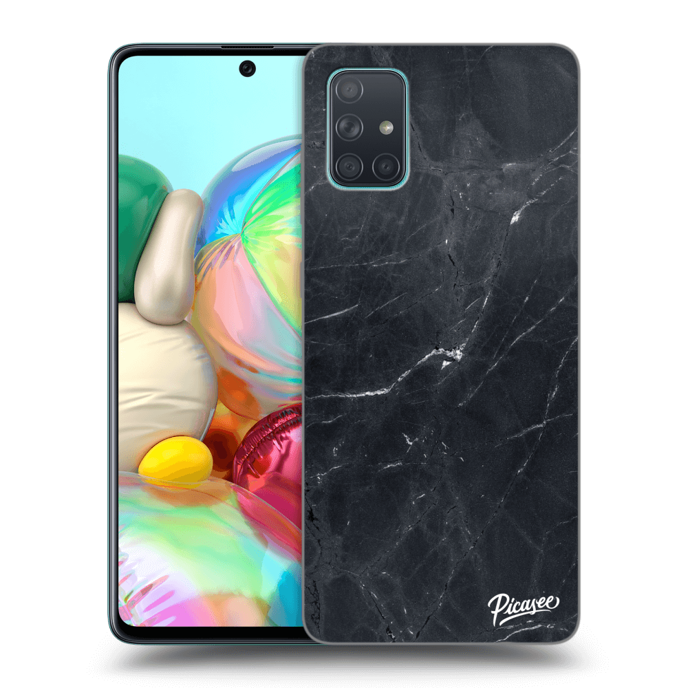 Picasee silikonový průhledný obal pro Samsung Galaxy A71 A715F - Black marble
