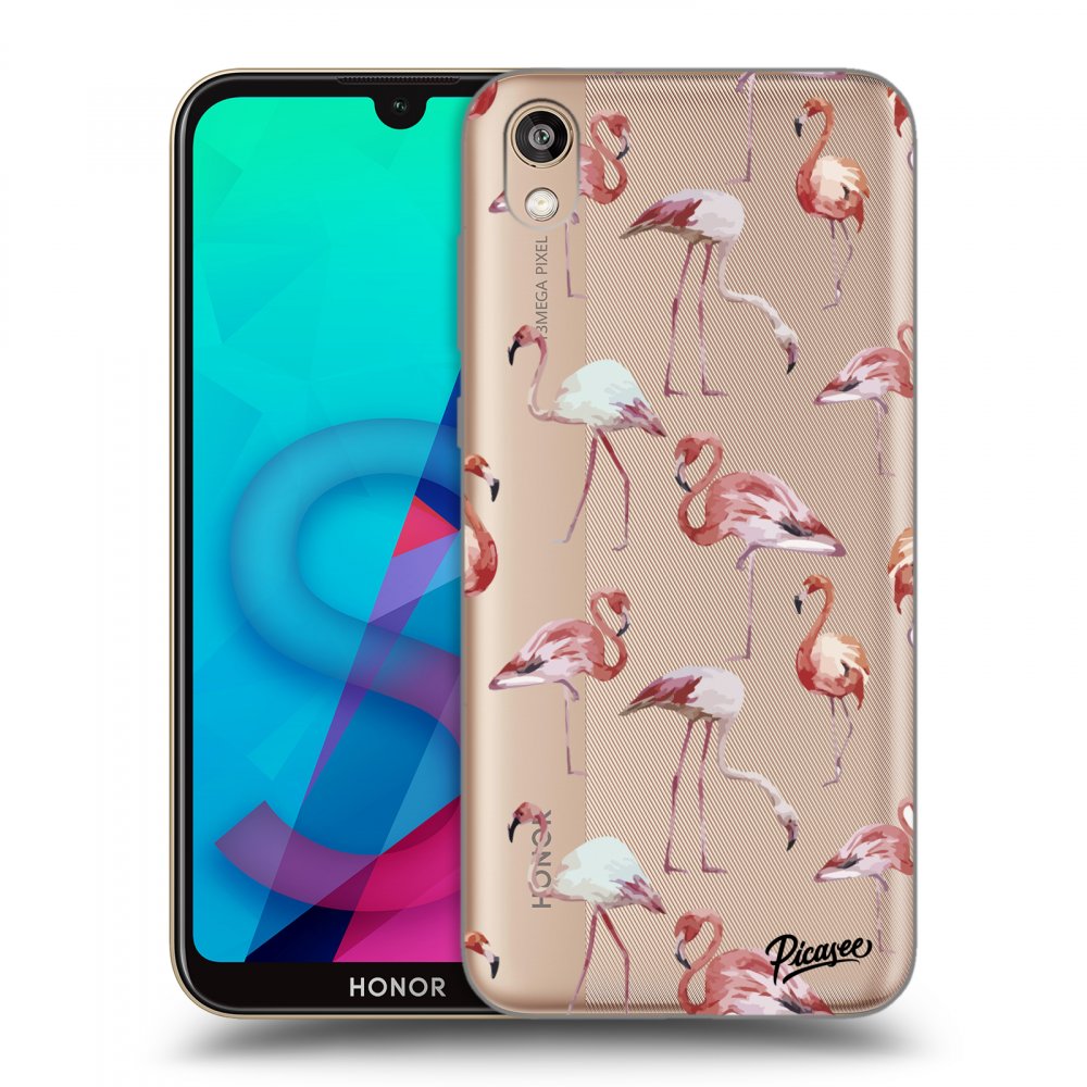 Picasee silikonový průhledný obal pro Honor 8S - Flamingos