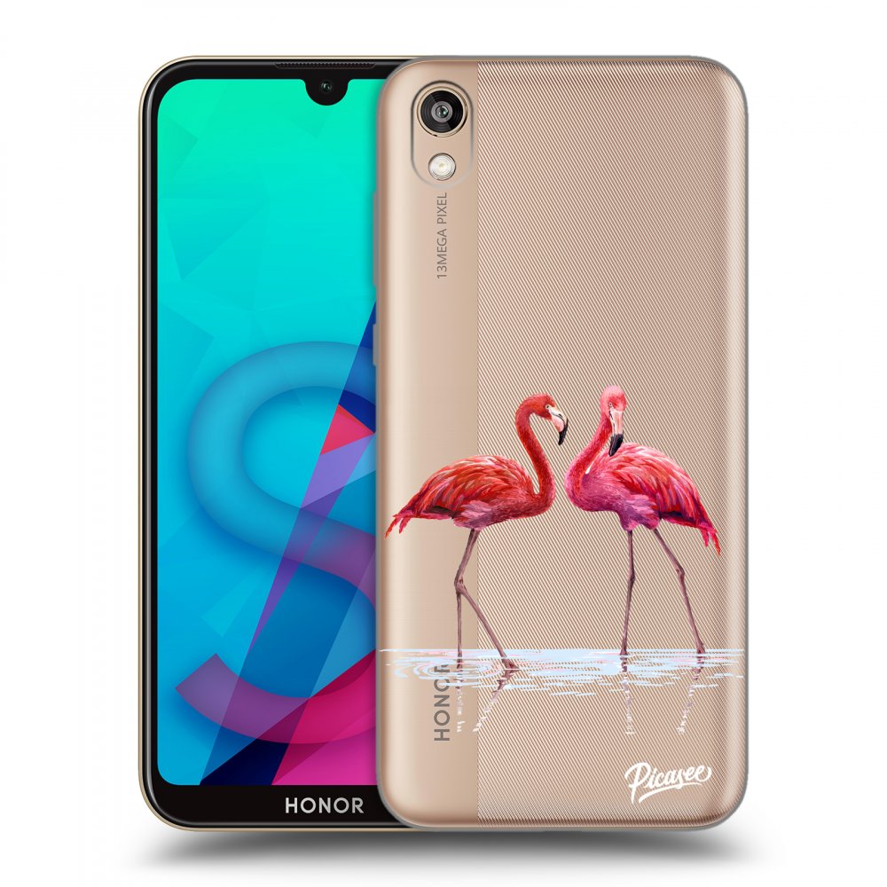 Picasee silikonový průhledný obal pro Honor 8S - Flamingos couple