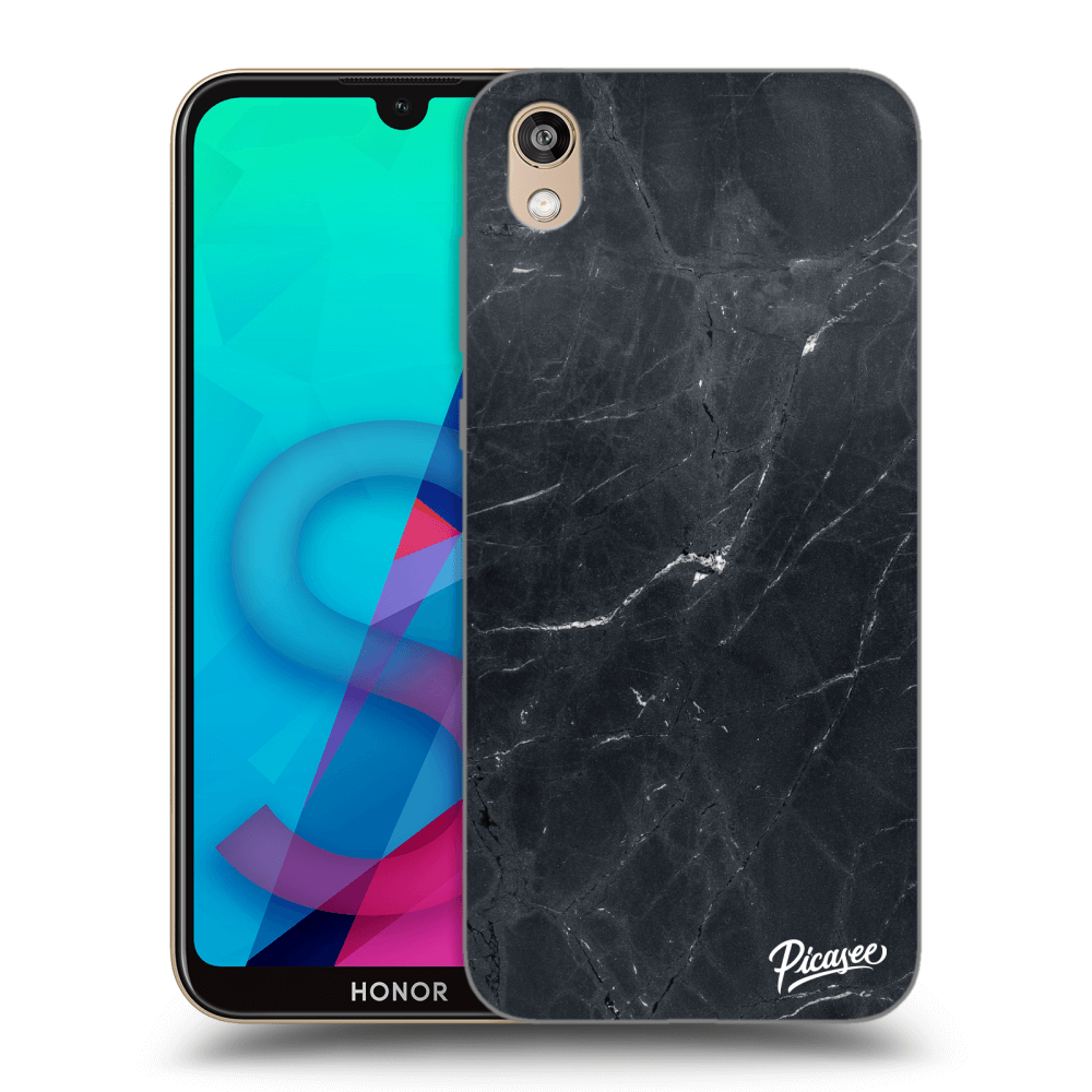 Picasee silikonový průhledný obal pro Honor 8S - Black marble