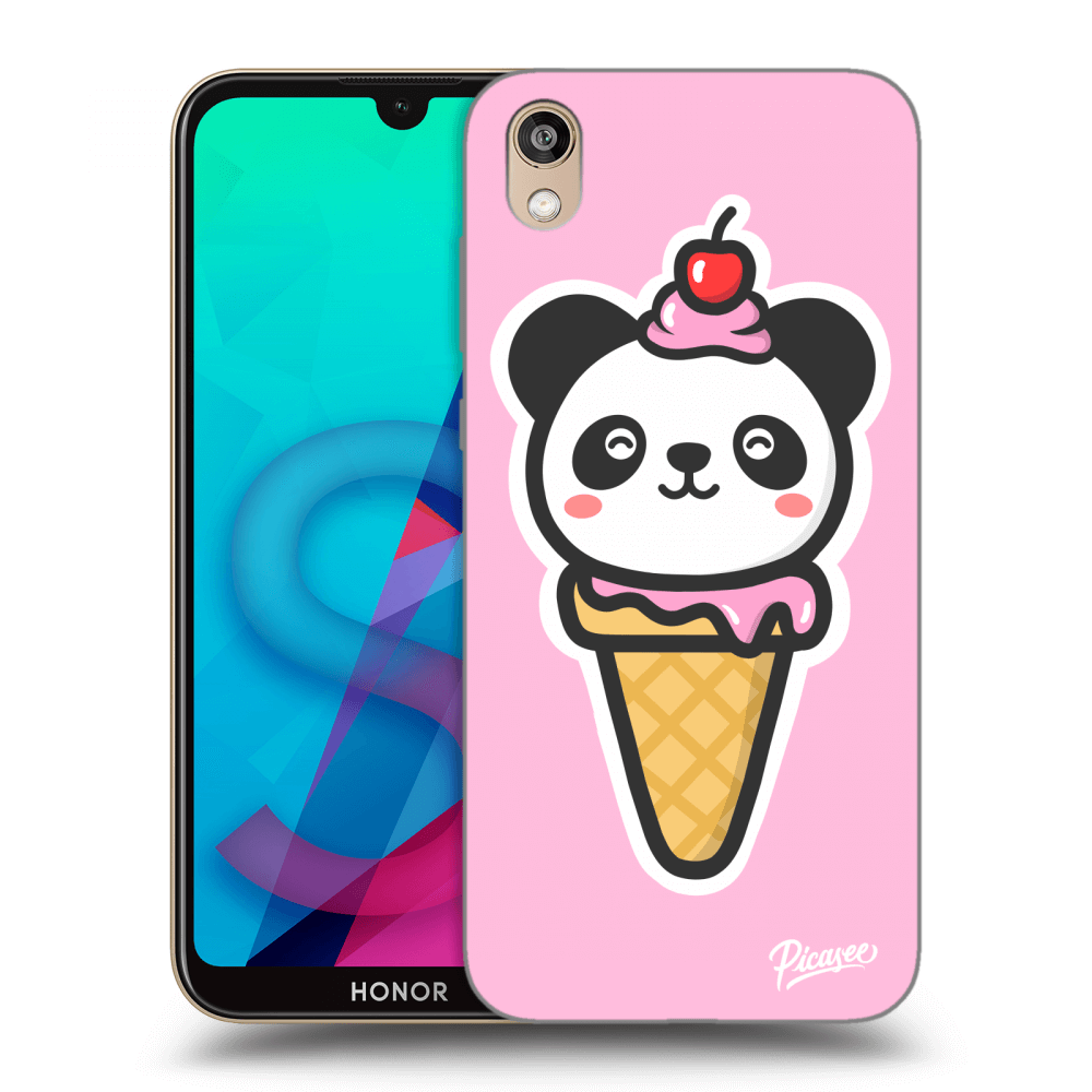 Picasee silikonový černý obal pro Honor 8S - Ice Cream Panda