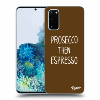 Picasee silikonový černý obal pro Samsung Galaxy S20 G980F - Prosecco then espresso