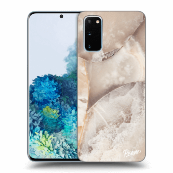 Picasee silikonový průhledný obal pro Samsung Galaxy S20 G980F - Cream marble