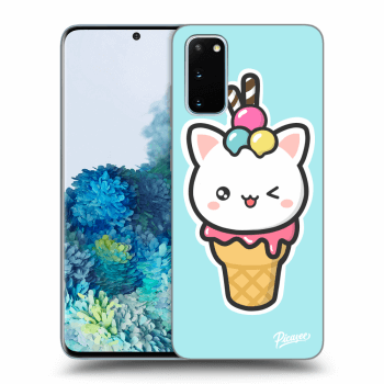 Picasee silikonový průhledný obal pro Samsung Galaxy S20 G980F - Ice Cream Cat