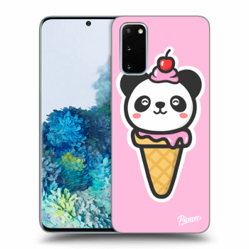 Picasee silikonový černý obal pro Samsung Galaxy S20 G980F - Ice Cream Panda