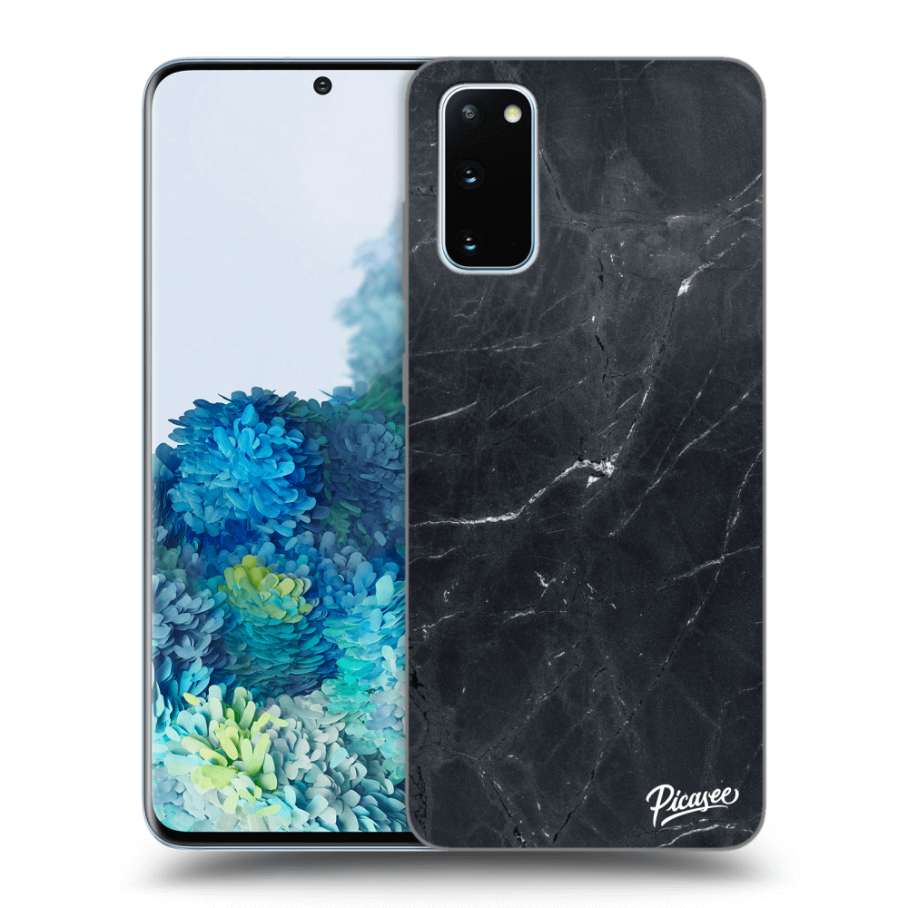Picasee silikonový průhledný obal pro Samsung Galaxy S20 G980F - Black marble