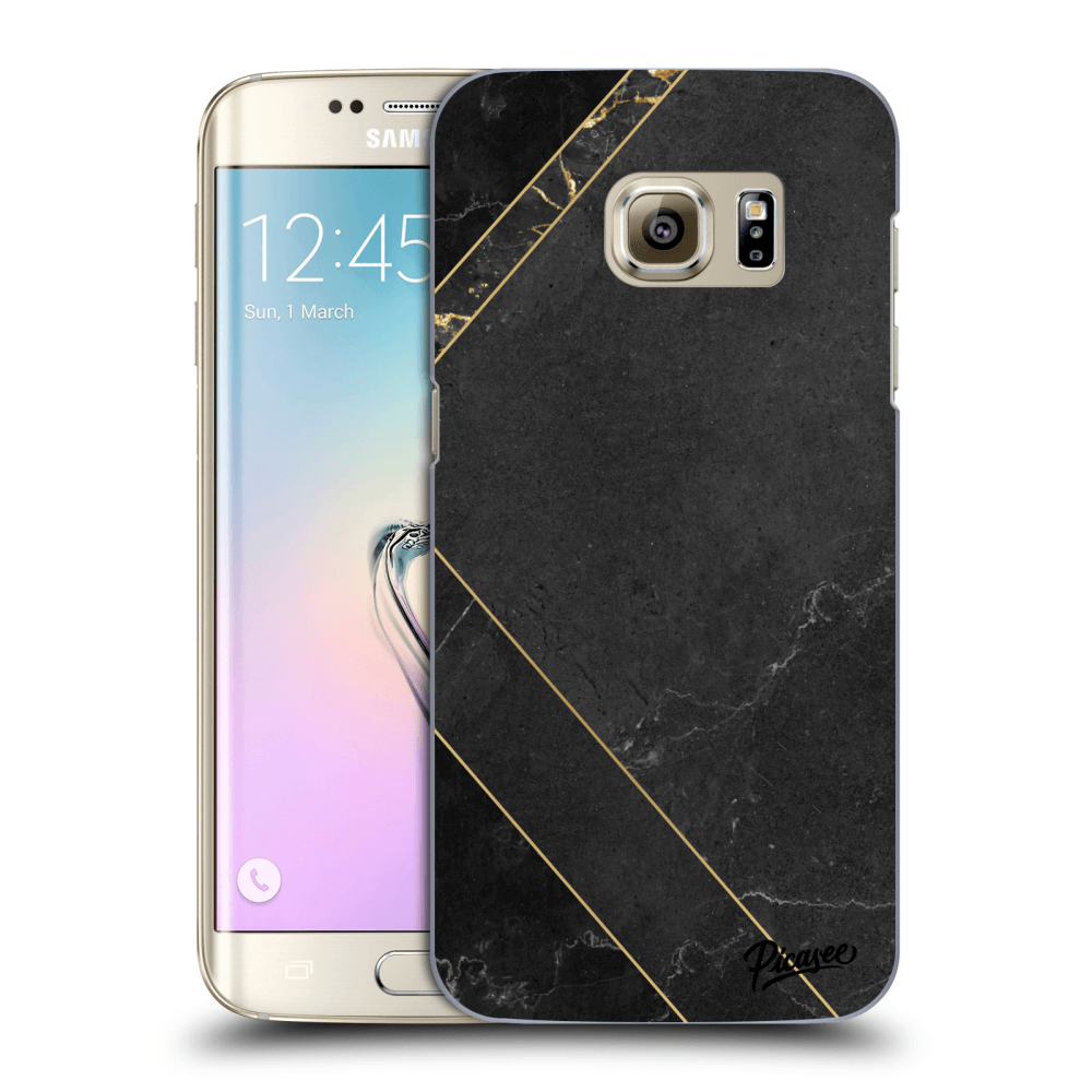 Picasee silikonový průhledný obal pro Samsung Galaxy S7 Edge G935F - Black tile