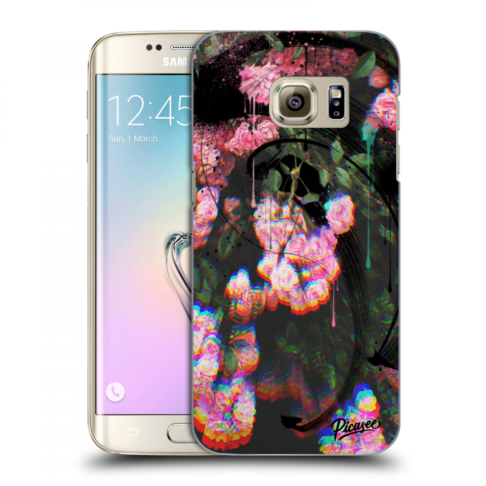 Picasee silikonový průhledný obal pro Samsung Galaxy S7 Edge G935F - Rosebush black