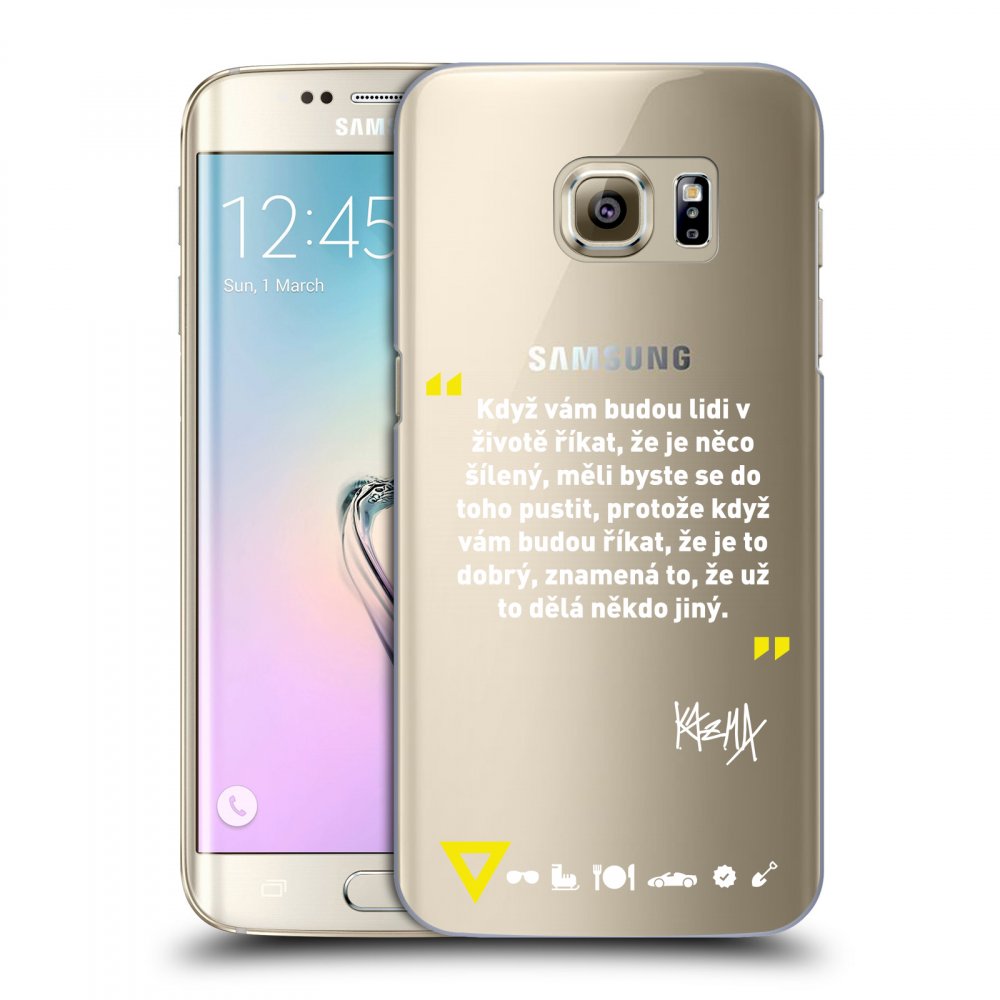 Picasee silikonový průhledný obal pro Samsung Galaxy S7 Edge G935F - Kazma - MĚLI BYSTE SE DO TOHO PUSTIT