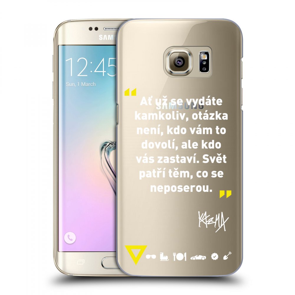 Picasee silikonový průhledný obal pro Samsung Galaxy S7 Edge G935F - Kazma - SVĚT PATŘÍ TĚM, CO SE NEPOSEROU