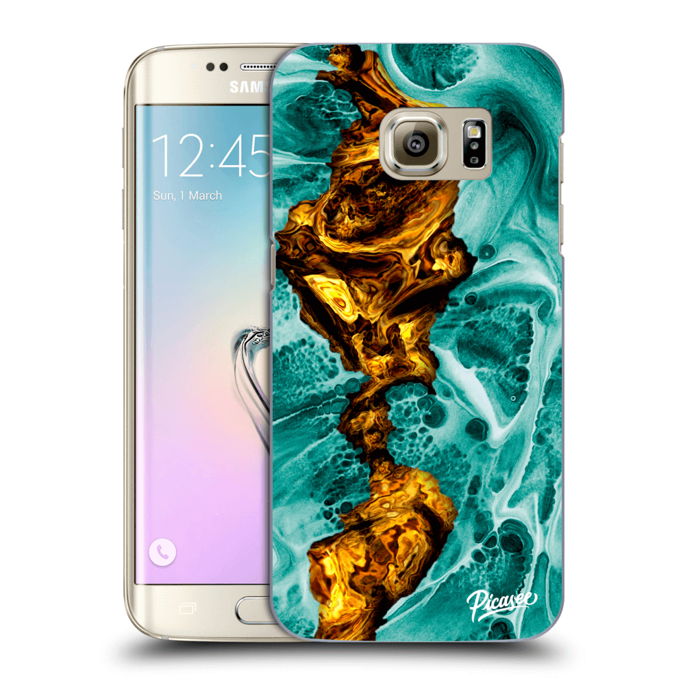 Picasee silikonový průhledný obal pro Samsung Galaxy S7 Edge G935F - Goldsky