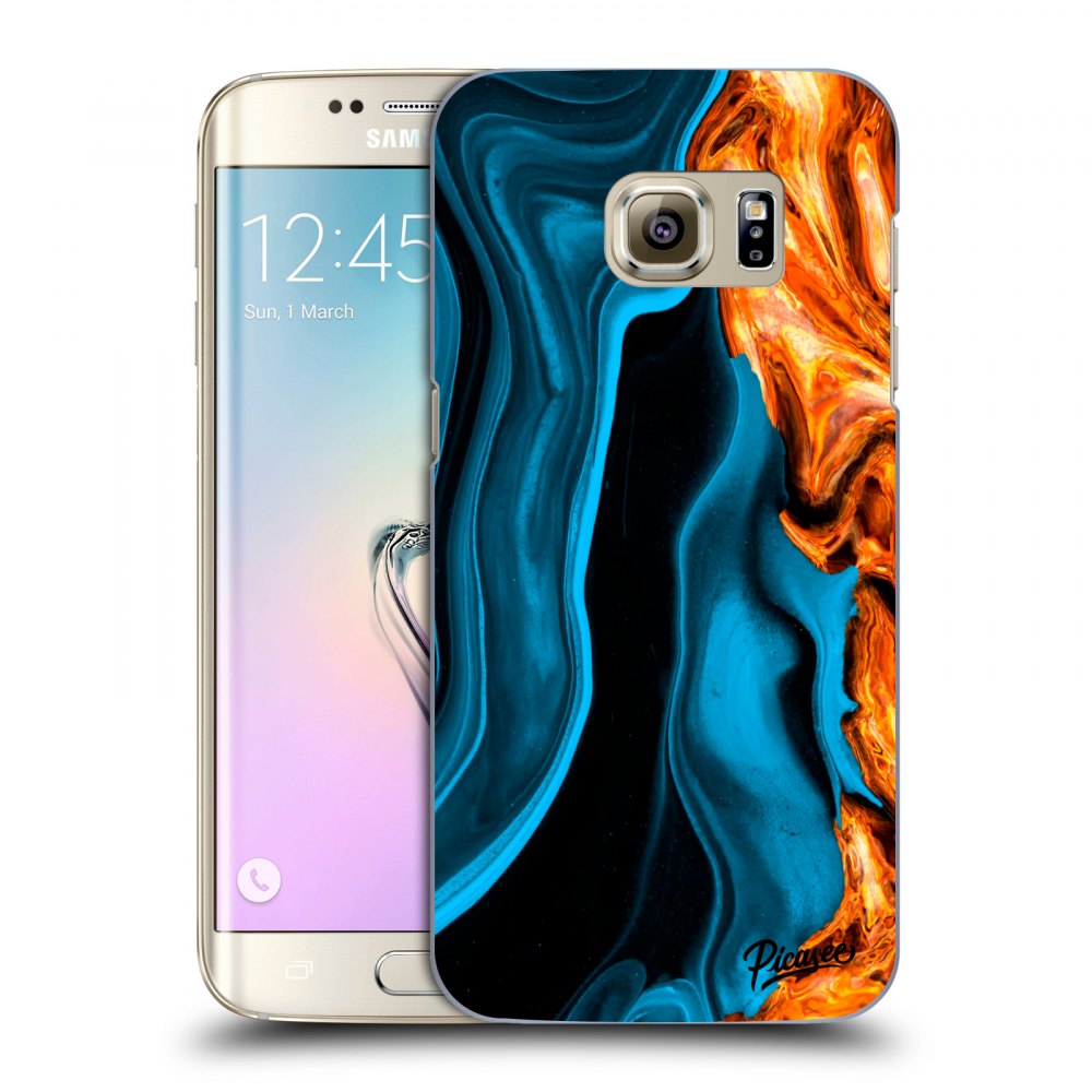 Picasee silikonový průhledný obal pro Samsung Galaxy S7 Edge G935F - Gold blue