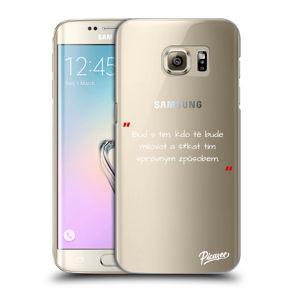 Picasee silikonový průhledný obal pro Samsung Galaxy S7 Edge G935F - Správná láska Bílá