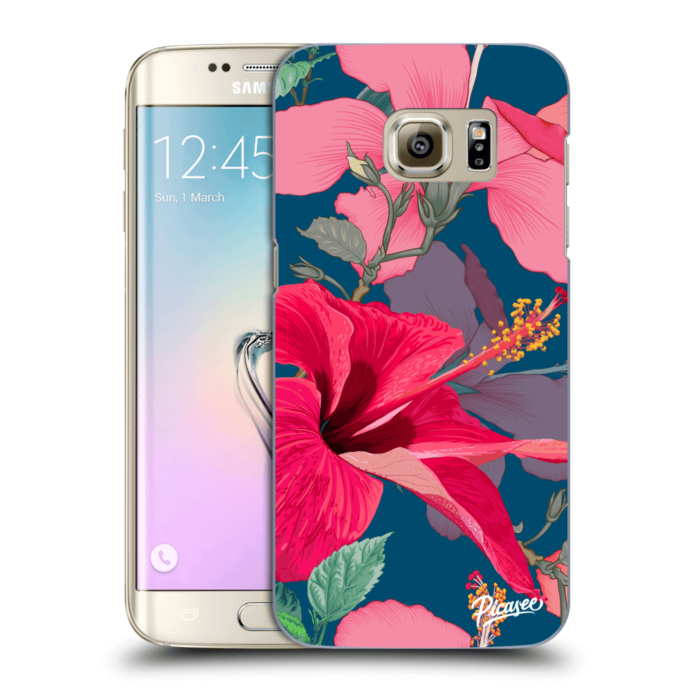 Picasee silikonový průhledný obal pro Samsung Galaxy S7 Edge G935F - Hibiscus