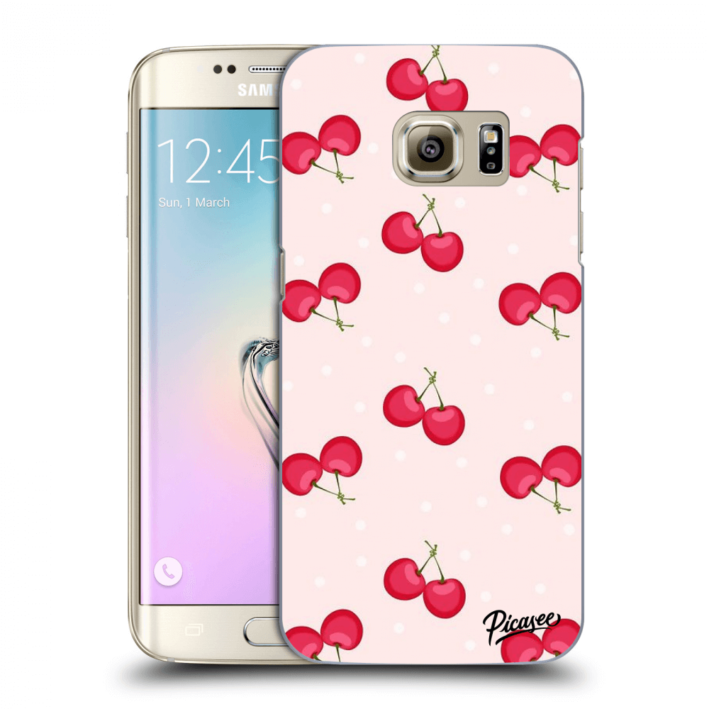 Picasee silikonový průhledný obal pro Samsung Galaxy S7 Edge G935F - Cherries
