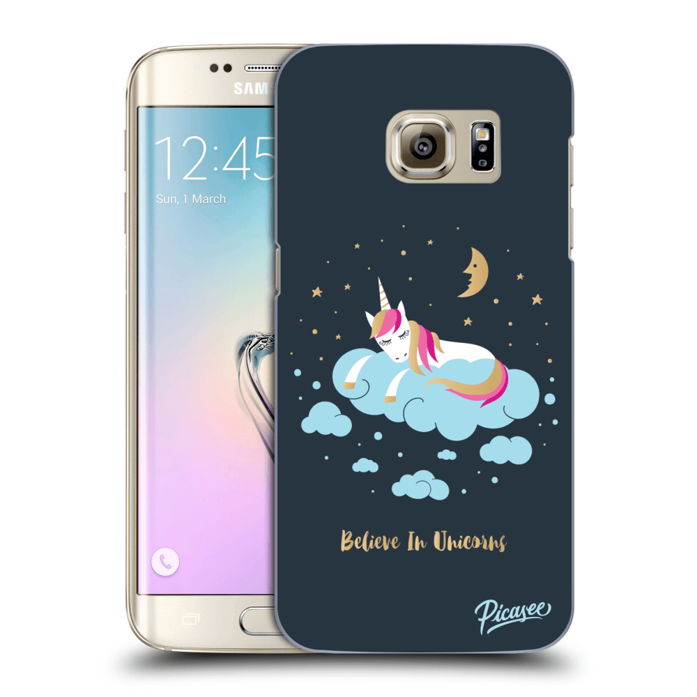Picasee silikonový průhledný obal pro Samsung Galaxy S7 Edge G935F - Believe In Unicorns