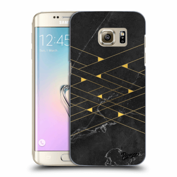 Picasee silikonový průhledný obal pro Samsung Galaxy S7 Edge G935F - Gold Minimal