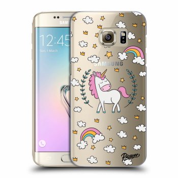 Picasee silikonový průhledný obal pro Samsung Galaxy S7 Edge G935F - Unicorn star heaven
