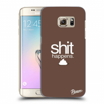 Picasee silikonový průhledný obal pro Samsung Galaxy S7 Edge G935F - Shit happens