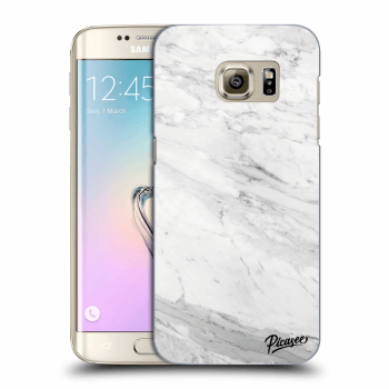 Picasee silikonový průhledný obal pro Samsung Galaxy S7 Edge G935F - White marble